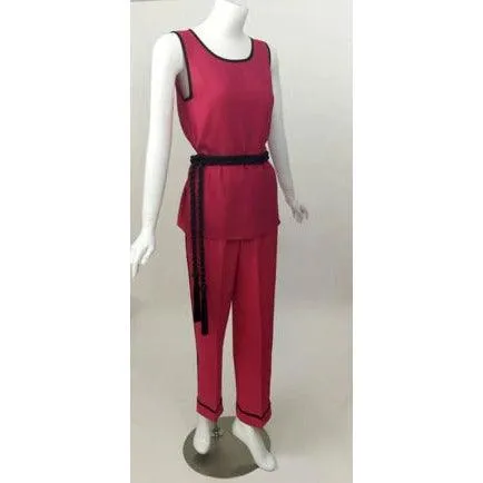 Yves Saint Laurent Top, Pants & Tassel Belt Set | FR 38-36