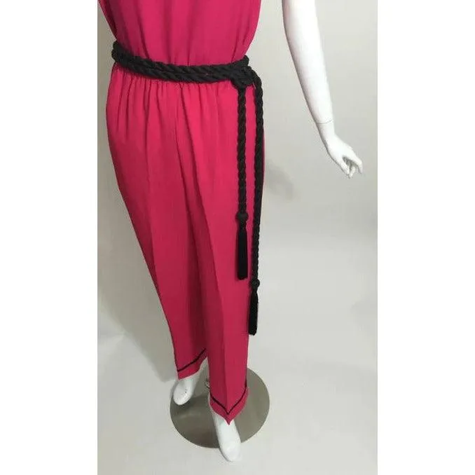 Yves Saint Laurent Top, Pants & Tassel Belt Set | FR 38-36