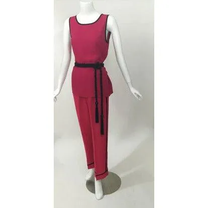 Yves Saint Laurent Top, Pants & Tassel Belt Set | FR 38-36