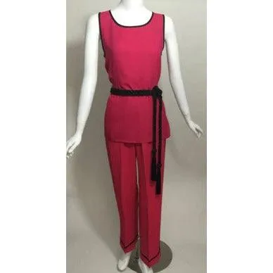 Yves Saint Laurent Top, Pants & Tassel Belt Set | FR 38-36